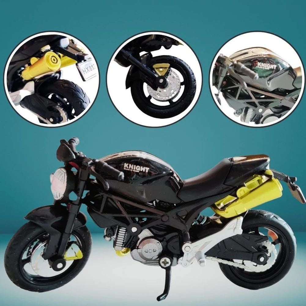 3pcs 1: 18 alloy+plastic car decoration off-road vehicle collection office model toy die-casting motorcycle simulation portable