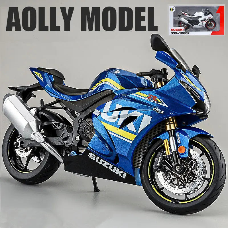 1:9 Suzuki GSX-1000R Alloy Racing Motorcycle Model Simulation Diecast Metal Street Sports Motorcycle Model Sound Light Kids Gift
