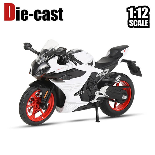 1/12 CFMOTO 450SR Alloy Racing Motorcycle Model Diecast Metal Street Sports Motorcycle Model Simulation Sound Light Kid Toy Gift