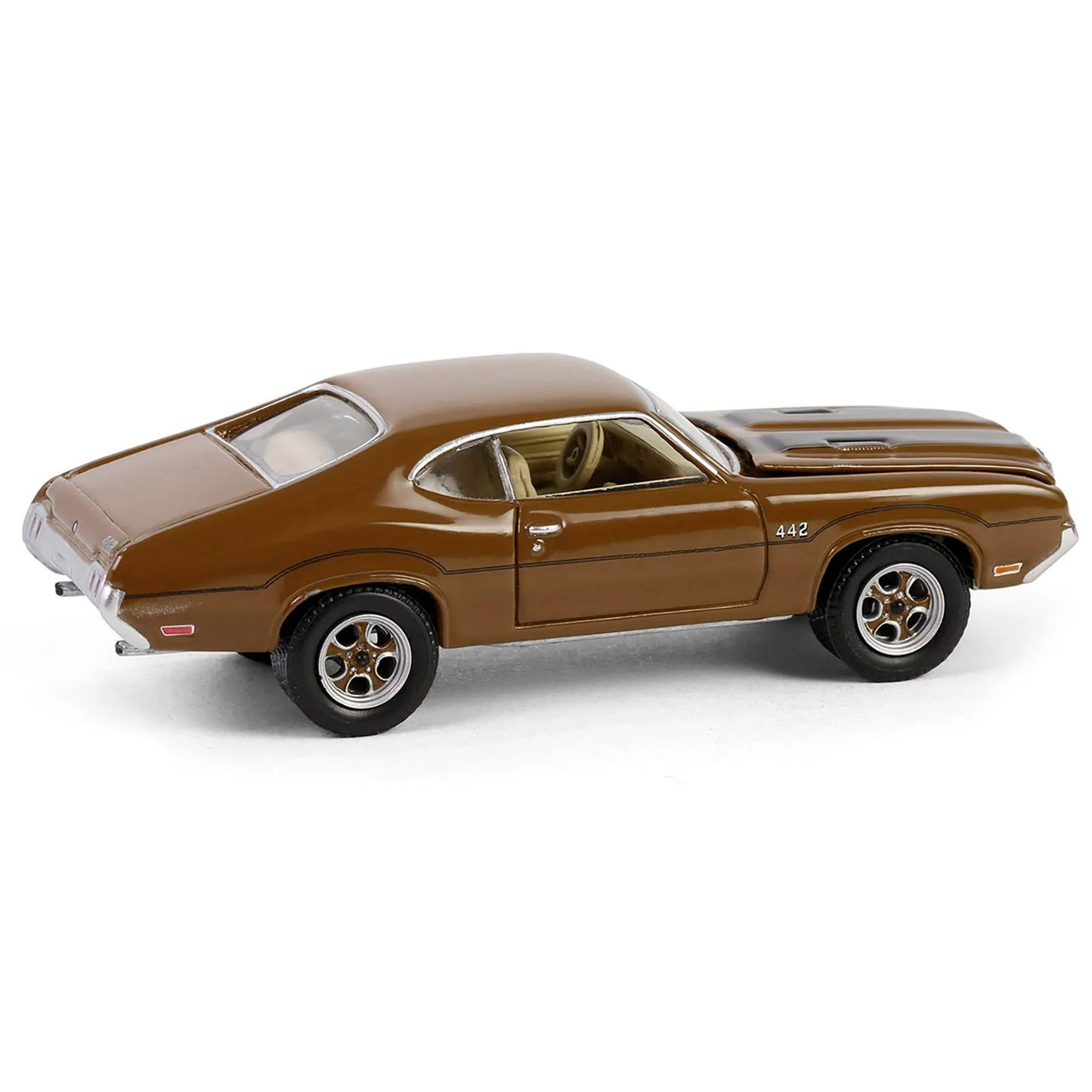 1972 Oldsmobile 442 DCD Brown Black Stripes 1/64 Scale Diecast Model "The Complete Escape Machine" Vintage Ad Cars Series 11