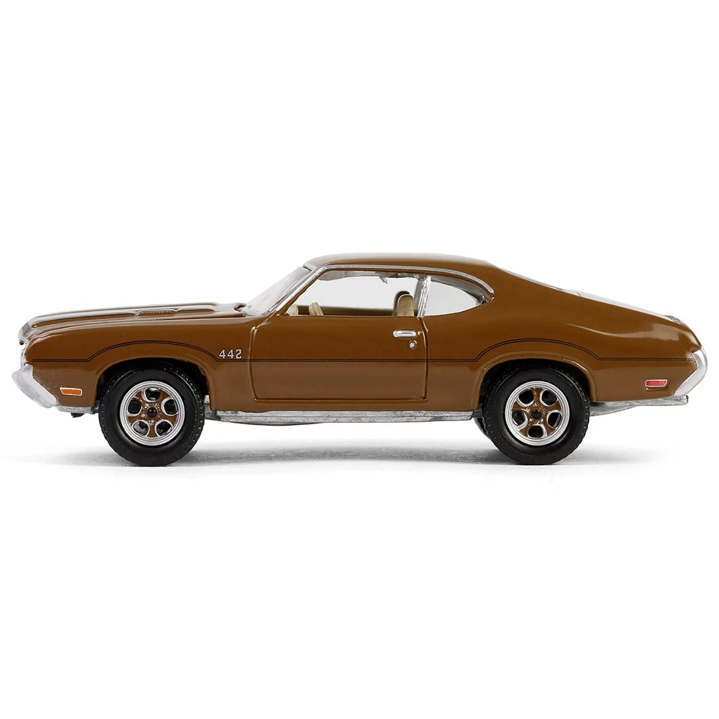 1972 Oldsmobile 442 DCD Brown Black Stripes 1/64 Scale Diecast Model "The Complete Escape Machine" Vintage Ad Cars Series 11