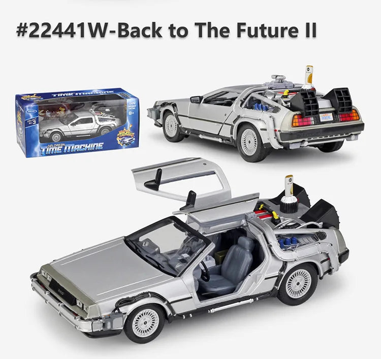 WELLY Diecast 1:24 Scale Model Car Toy DMC-12 For Movie Back to The Future