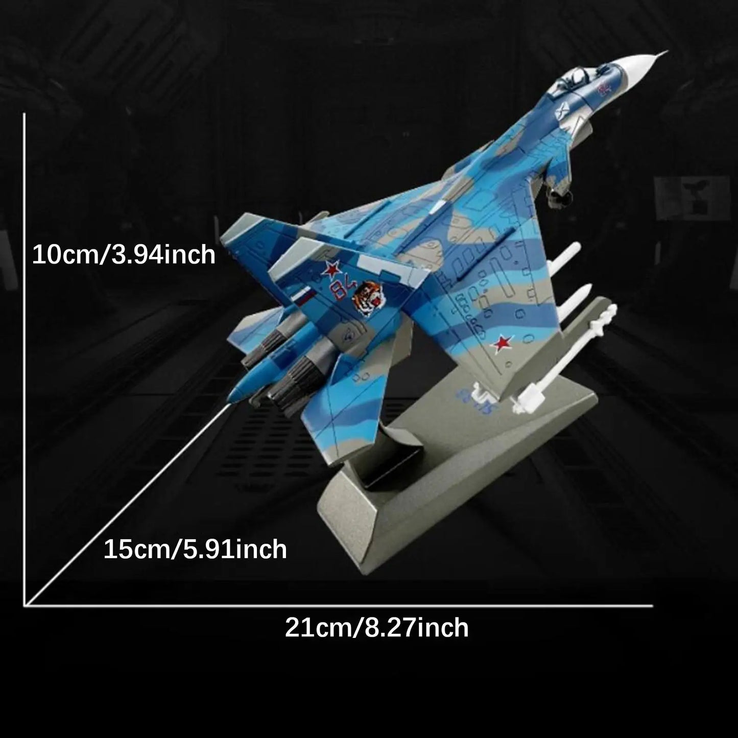Diecast Model Aircraft Toy 1:100 Simulation SU-33 Fighter for Room Decor