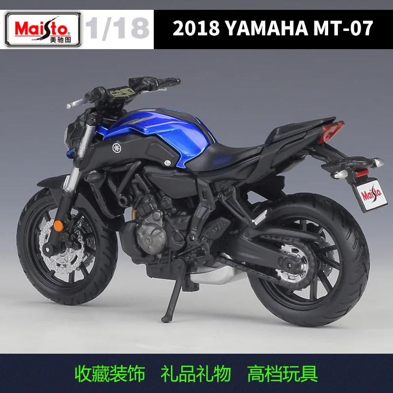 Maisto 1:18 Yamaha 2018 Yamaha Mt-07 Mt07 Mt 07 Diecast Motorcycle Model With Base Toy Gift Display Piece