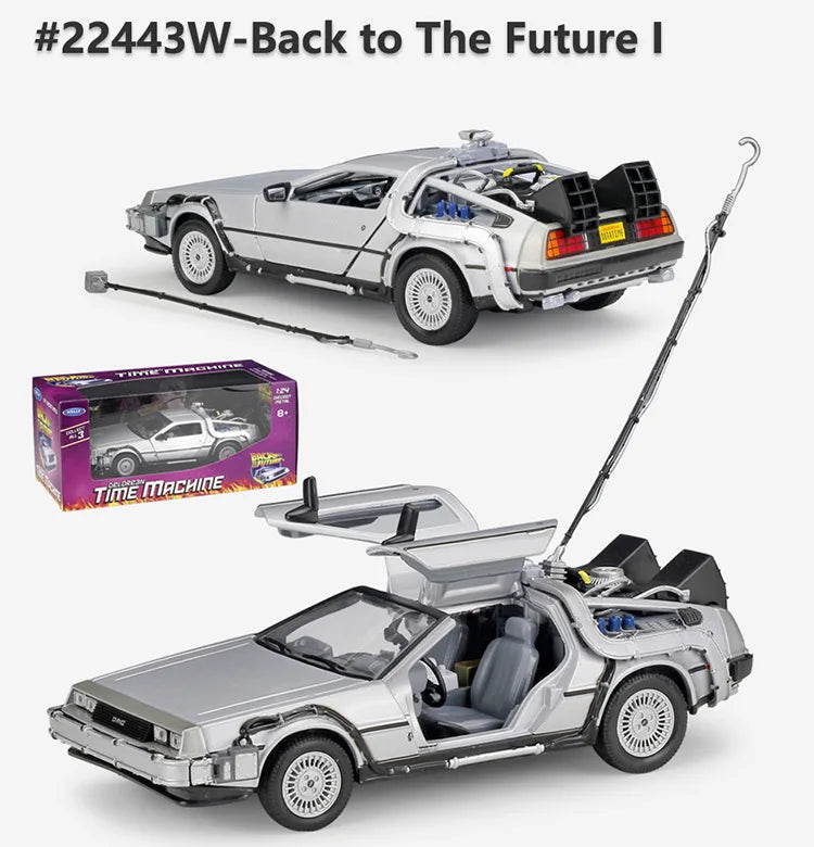 WELLY Diecast 1:24 Scale Model Car Toy DMC-12 For Movie Back to The Future