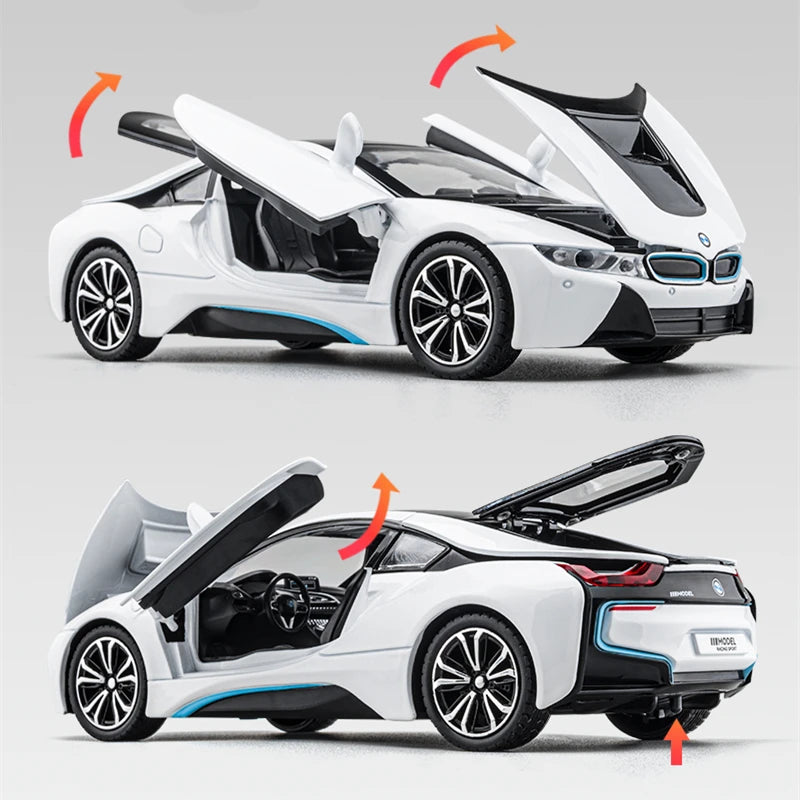 1:24 i8 New Energy Car Alloy Sports Car