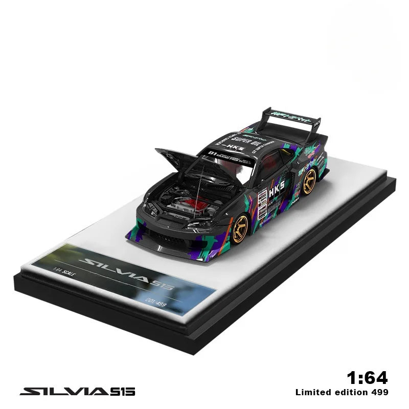 TIME MICRO 1:64 S15-HKS Painting Alloy Car Model Model Car Collection& Display& Gift ﻿