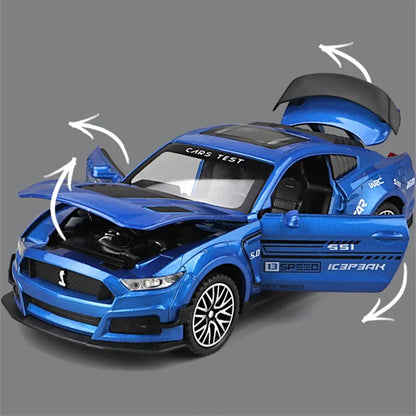 1:32 Ford Mustang Shelby GT500 Alloy Sports Car Model Diecasts Metal Toy Vehicles Car Model Simulation Collection Gift