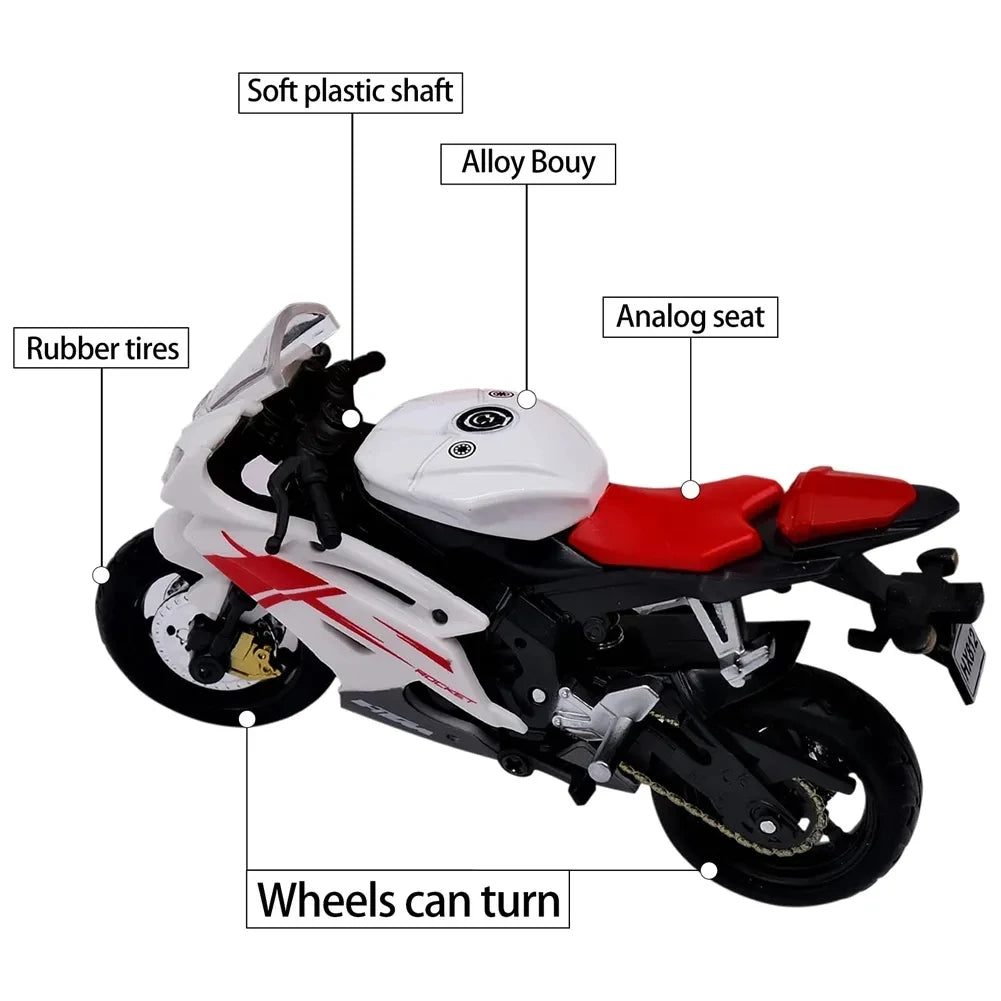 3pcs 1: 18 alloy+plastic car decoration off-road vehicle collection office model toy die-casting motorcycle simulation portable