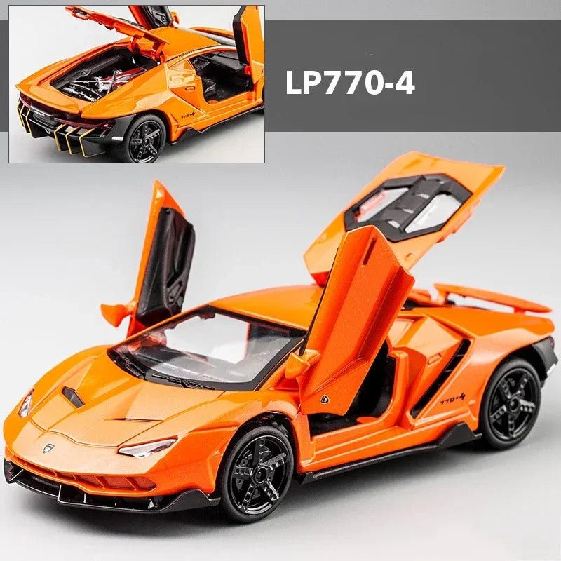 1:32 Lamborghini LP770 750 Alloy Sports Car Model Diecasts & Toy Vehicles Sound Light Super Racing Lifting Tail Pull Car Toy