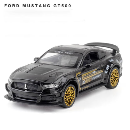 1:32 High Simulation Supercar Ford Mustang Shelby GT350 Car Model Alloy Pull Back Kid Toy Car 4 Open Door Children's Gifts GT500