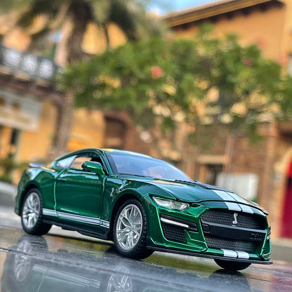 1:32 High Simulation Supercar Ford Mustang Shelby GT350 Car Model Alloy Pull Back Kid Toy Car 4 Open Door Children's Gifts GT500