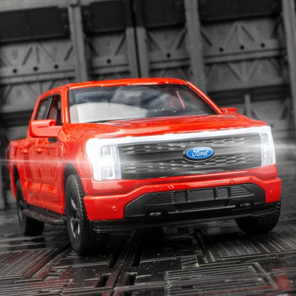 1:36 Ford F150 new energy 2022 alloy car model pull back acousto-optic pickup off-road vehicle children's toy car birthday gift