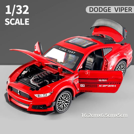 1:32 Ford Mustang Shelby GT500 Alloy Sports Car Model Diecasts Metal Toy Vehicles Car Model Simulation Collection Gift