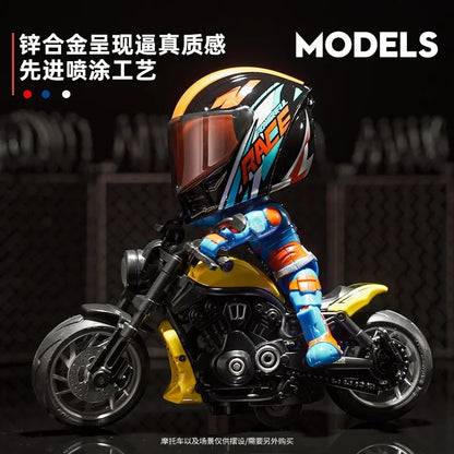 Simulation Motorcycle Rider Alloy Deformation Doll Helmet Doll Doll Desktop Furnishings Model Children's Gifts for Men