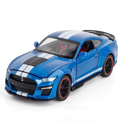 1:32 High Simulation Supercar Ford Mustang Shelby GT350 Car Model Alloy Pull Back Kid Toy Car 4 Open Door Children's Gifts GT500
