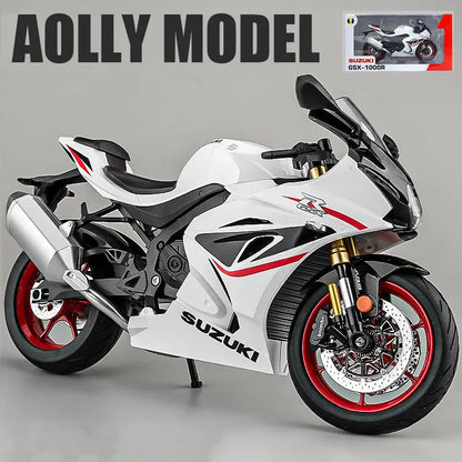 1:9 Suzuki GSX-1000R Alloy Racing Motorcycle Model Simulation Diecast Metal Street Sports Motorcycle Model Sound Light Kids Gift