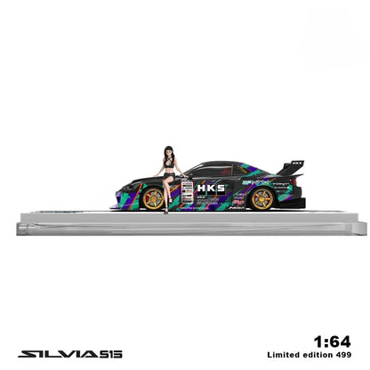 TIME MICRO 1:64 S15-HKS Painting Alloy Car Model Model Car Collection& Display& Gift ﻿