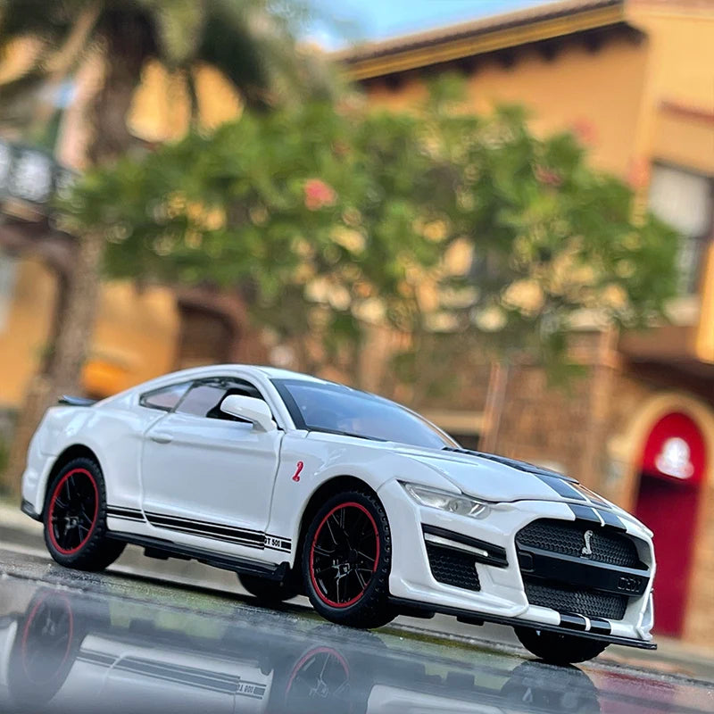 1:32 High Simulation Supercar Ford Mustang Shelby GT350 Car Model Alloy Pull Back Kid Toy Car 4 Open Door Children's Gifts GT500