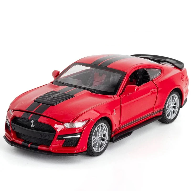 1:32 High Simulation Supercar Ford Mustang Shelby GT350 Car Model Alloy Pull Back Kid Toy Car 4 Open Door Children's Gifts GT500