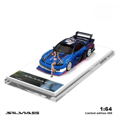 TIME MICRO 1:64 S15-HKS Painting Alloy Car Model Model Car Collection& Display& Gift ﻿