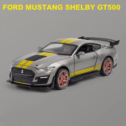 1:32 High Simulation Supercar Ford Mustang Shelby GT350 Car Model Alloy Pull Back Kid Toy Car 4 Open Door Children's Gifts GT500