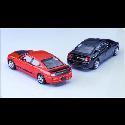 Rollin 1/64 2008 Dodge Charger Black and Red livery Theme Limited Edition model Car