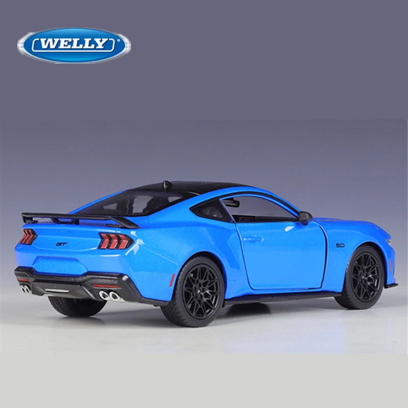 Welly 1:24 2024 Ford Mustang GT Shelby Alloy Sports Car Model Diecasts Metal Racing Car Vehicles Model Simulation Kids Toys Gift