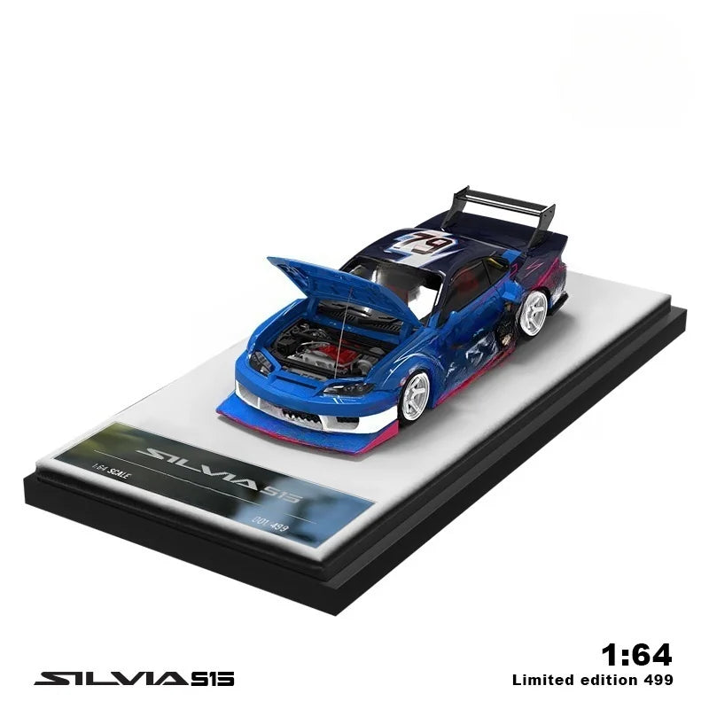 TIME MICRO 1:64 S15-HKS Painting Alloy Car Model Model Car Collection& Display& Gift ﻿