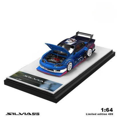 TIME MICRO 1:64 S15-HKS Painting Alloy Car Model Model Car Collection& Display& Gift ﻿