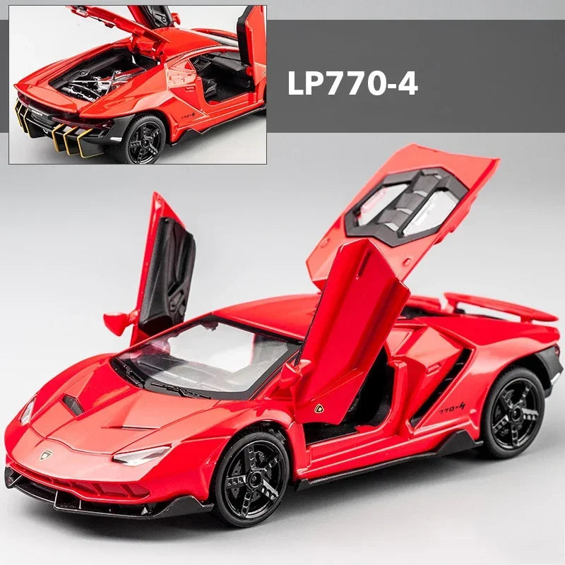 1:32 Lamborghini LP770 750 Alloy Sports Car Model Diecasts & Toy Vehicles Sound Light Super Racing Lifting Tail Pull Car Toy