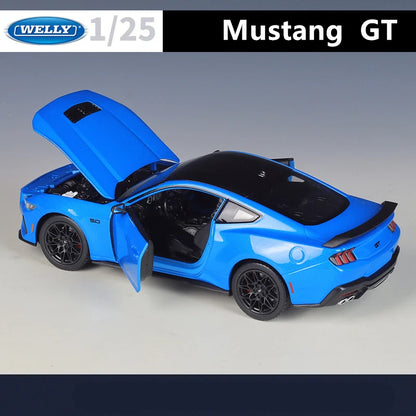 Welly 1:24 2024 Ford Mustang GT Shelby Alloy Sports Car Model Diecasts Metal Racing Car Vehicles Model Simulation Kids Toys Gift