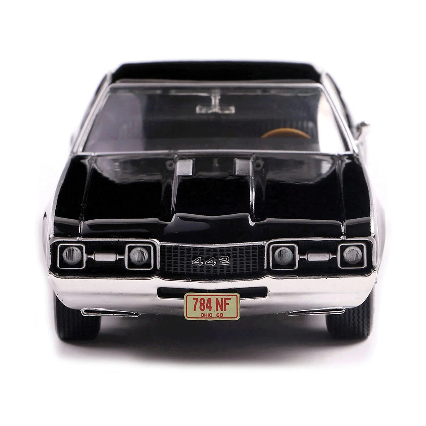 IXO Models 1/43 Diecast Oldsmobile 442 W-30 DCD 1970 Ebony Black with Red Stripes for Collectors