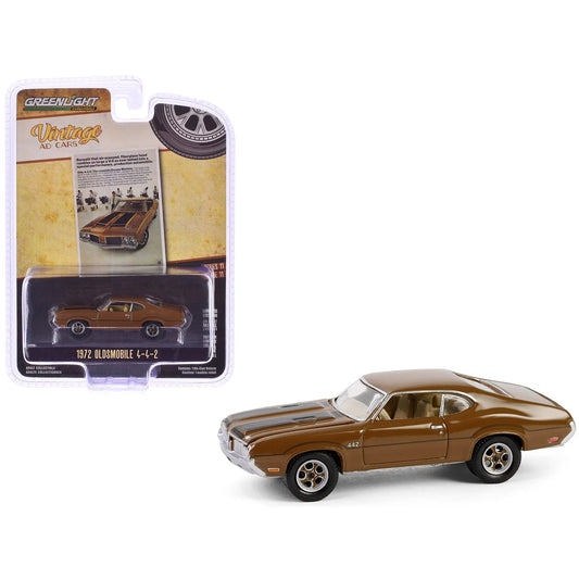1972 Oldsmobile 442 DCD Brown Black Stripes 1/64 Scale Diecast Model "The Complete Escape Machine" Vintage Ad Cars Series 11