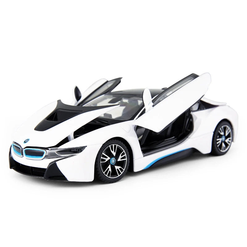 Free delivery 1:24 I8 Supercar alloy car model Diecasts & Toy Vehicles Collect gifts Non-remote control type transport toy