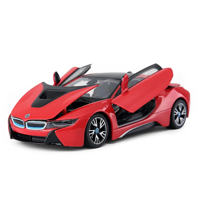 Free delivery 1:24 I8 Supercar alloy car model Diecasts & Toy Vehicles Collect gifts Non-remote control type transport toy