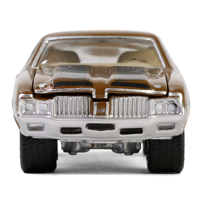 1972 Oldsmobile 442 DCD Brown Black Stripes 1/64 Scale Diecast Model "The Complete Escape Machine" Vintage Ad Cars Series 11