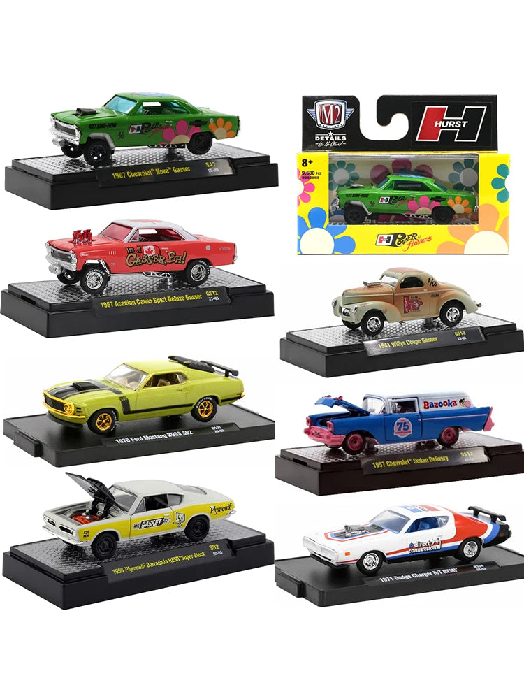 1\64 M2 Machines Alloy Car Model Toys 1:64 AW Bburago 1969 Plymouth Barracuda