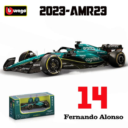 New Product Bburago 1:43  2023 Aston Martin Amr23 F1 Bburago Formula Racing Amr23 Diecast Model Alloy Luxury Vehicle Car Kid Toy