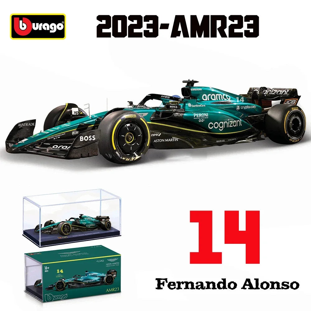 New Product Bburago 1:43  2023 Aston Martin Amr23 F1 Bburago Formula Racing Amr23 Diecast Model Alloy Luxury Vehicle Car Kid Toy