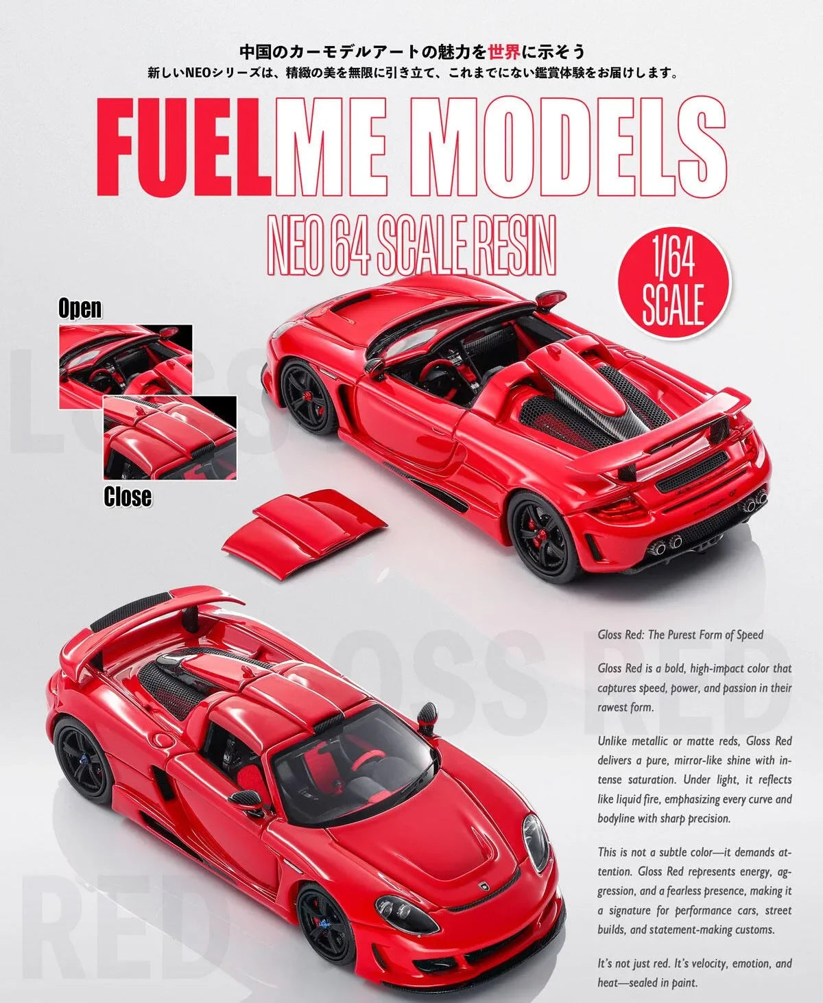 Fuelme 1:64 Matt Carbon MGT Diecast