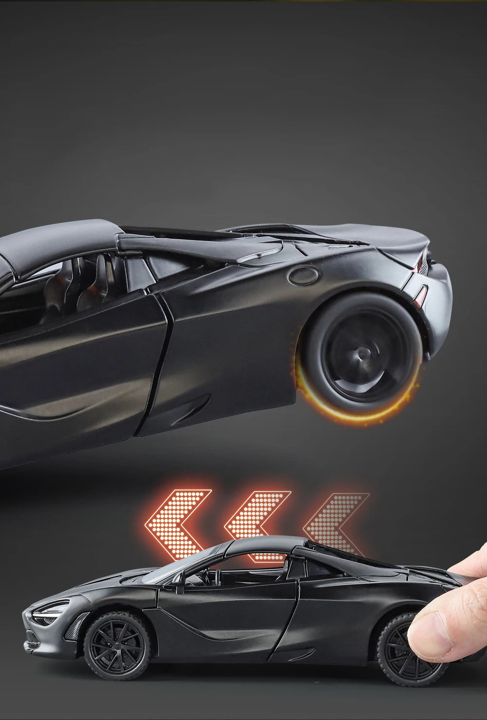 1:32 McLaren 720s Supercar Sports Alloy Diecast Model Car Sound & Light High Simulation Hobby Collection Birthday Gifts For Boy