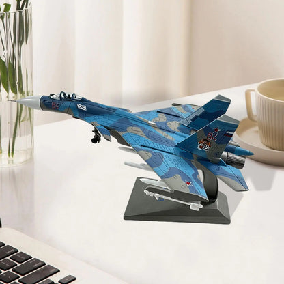 Diecast Model Aircraft Toy 1:100 Simulation SU-33 Fighter for Room Decor