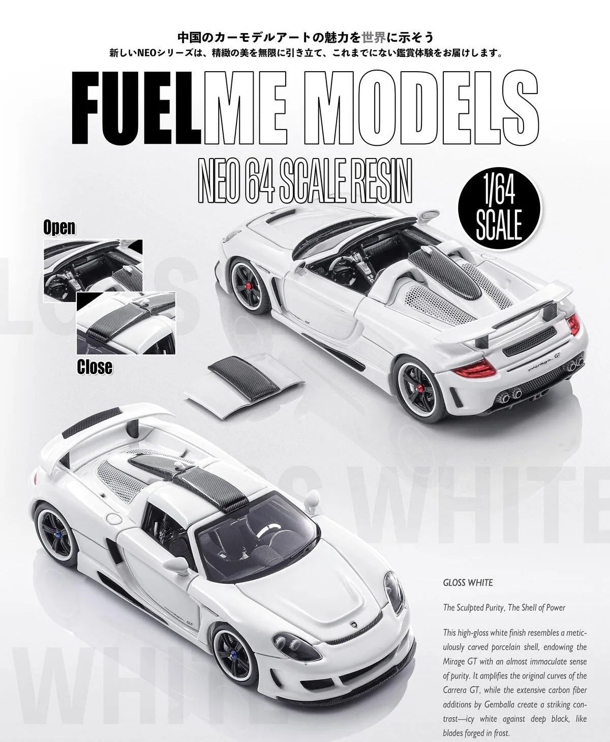 Fuelme 1:64 Matt Carbon MGT Diecast