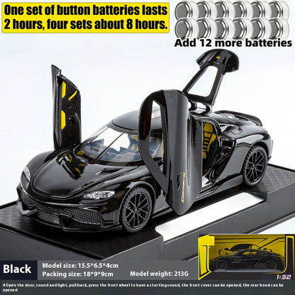 1:32 Gemera GT Super Sports Car Alloy Diecast Model Sound & Light Pull Back Toy Collection Of Hobby Decorative Fine Ornaments