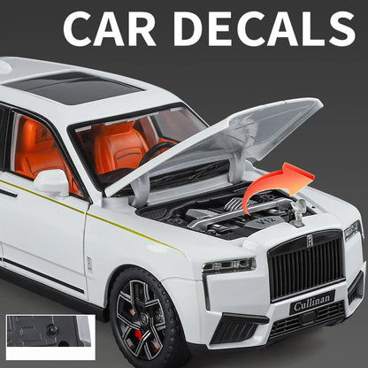 1:24 Rolls Royce Cullinan SUV Alloy Diecast Metal Model Car Pull Back Sound And Light Children's Toy Car Mini GT Miniature Gift