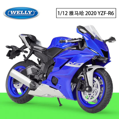 WELLY 1/12 Yamaha YZF-R6 Die Cast Motorcycle Model Toy Vehicle Collection Autobike Shork-Absorber Off Road Autocycle Toys Car