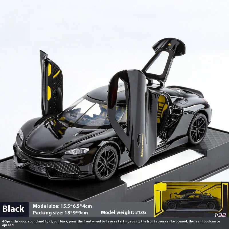 1:32 Gemera GT Super Sports Car Alloy Diecast Model Sound & Light Pull Back Toy Collection Of Hobby Decorative Fine Ornaments