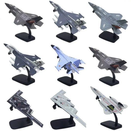 Pullback & Go Jet Rafale Fighter Aircraft Toy with Light Sound Diecast F16 F22 F35