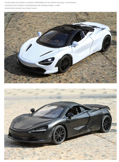 1:32 McLaren 720s Supercar Sports Alloy Diecast Model Car Sound & Light High Simulation Hobby Collection Birthday Gifts For Boy